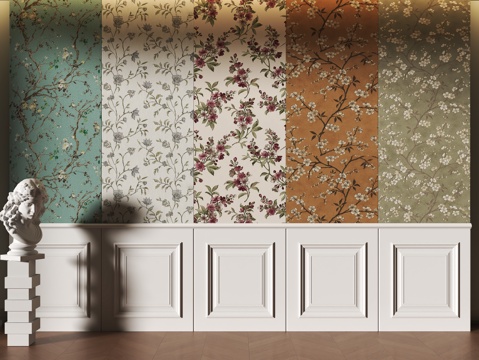  美式护墙板su模型 