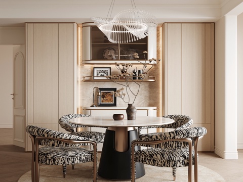  意式轻奢餐厅3d模型 