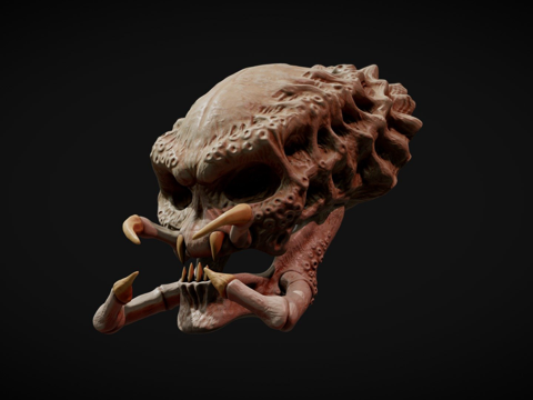 掠食者头骨su模型