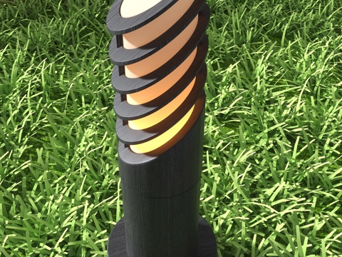  现代庭院灯su模型 