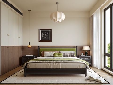  中古风卧室su模型 