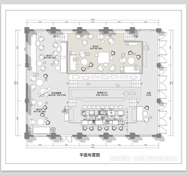  清吧酒馆CAD平面布置图  音乐餐厅 小酒吧cad施工图 