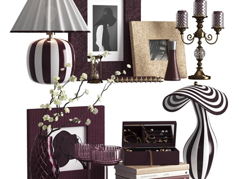  现代饰品摆件组合su模型 