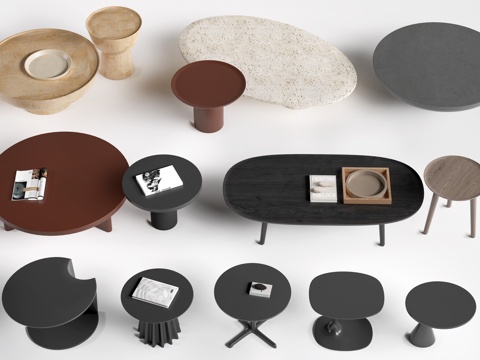  现代茶几 客厅茶几su模型 