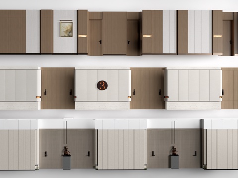  现代办公室走廊 酒店走廊 过道su模型 