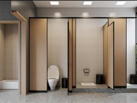 公共卫生间 酒店卫生间 商场卫生间3d模型