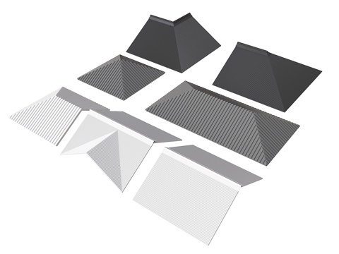 现代彩钢瓦 简易房屋顶 屋顶坡屋顶 铁皮瓦 保温波形板 铁板su模型