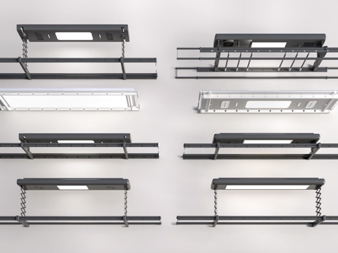 现代电动晾衣架 折叠晾衣架su模型