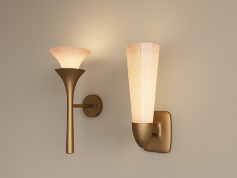  现代金属壁灯 床头壁灯 镜前壁灯 轻奢壁灯 复古壁灯3d模型 