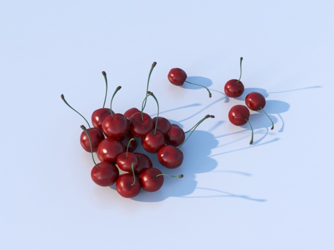  樱桃 水果3d模型 