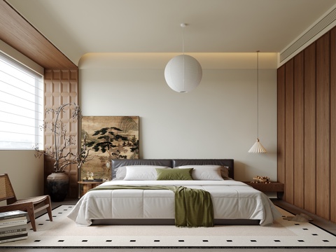  中古风卧室su模型 