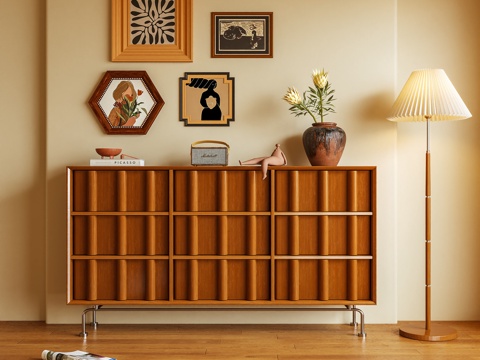  玄关柜 边柜 储物柜 斗柜 装饰画 摆件3d模型 