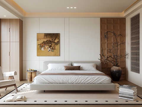  中古风卧室su模型 