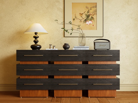  斗柜 玄关柜 边柜 储物柜 置物柜 摆件3d模型 