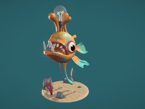 深海鮟鱇漂流物su模型