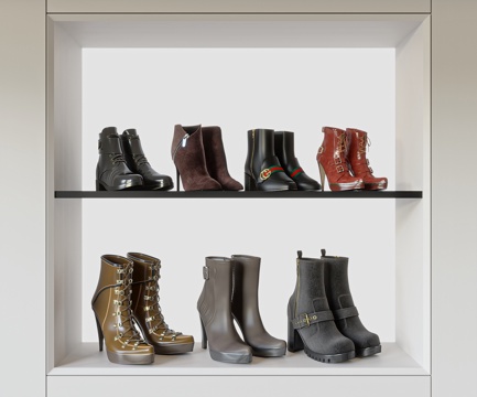  现代皮鞋高跟鞋3d模型 