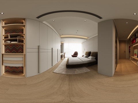  现代卧室3d模型 