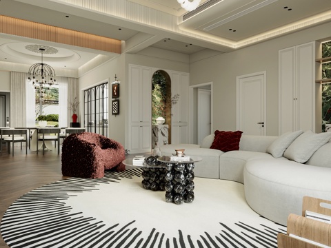  现代法式，轻法式，法式复古，简约法式 ，法式3d模型 