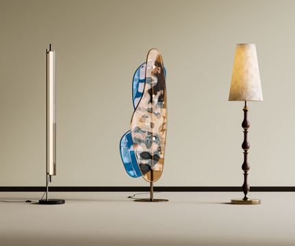  现代简约落地灯 意式轻奢落地灯 包豪斯落地灯 中古复古落地灯3d模型 