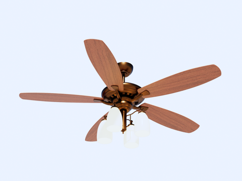  风扇 吊扇 风扇灯su模型 