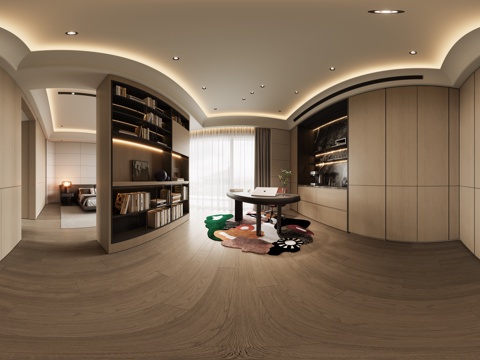  现代书房3d模型 