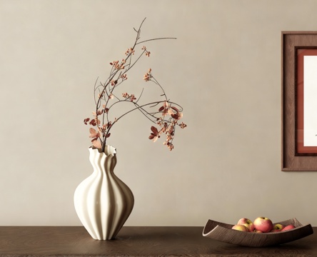  中古风花瓶花艺3d模型 