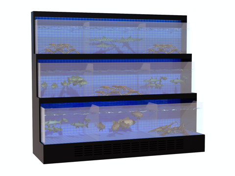  鱼池 海鲜池su模型 