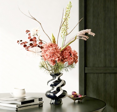  现代简约花艺 花艺摆件 桌面摆件 鲜花花卉 艺术插花 花瓶3d模型 