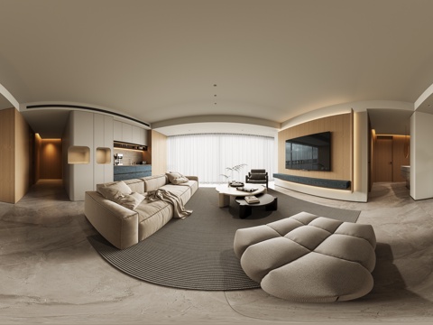  现代客餐厅3d模型 