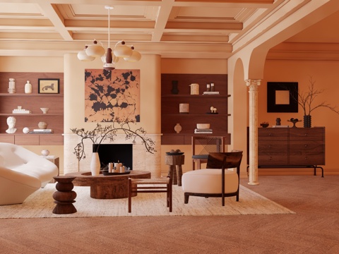  家装 茶室 餐厅 卧室 客厅 厨房su模型 