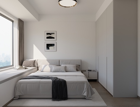 现代简约卧室su模型