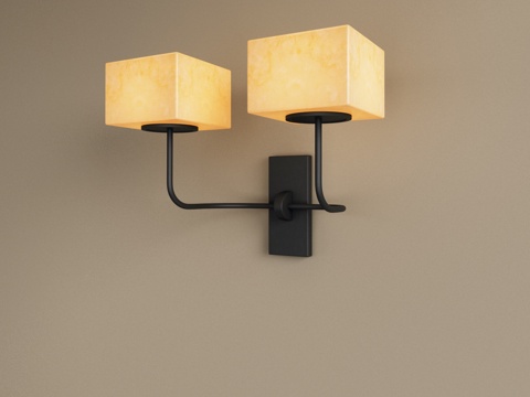  现代金属壁灯 床头壁灯 轻奢壁灯 复古壁灯 走廊壁灯su模型 