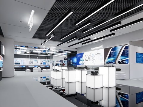 现代科技展厅su模型