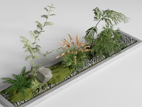 现代景观植物 景观花池 植物组团 植物堆su模型