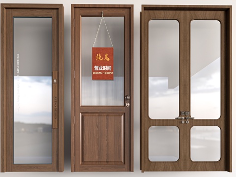 现代商铺玻璃门 玻璃双开门 商业街玻璃门 奶茶店玻璃门 咖啡su模型