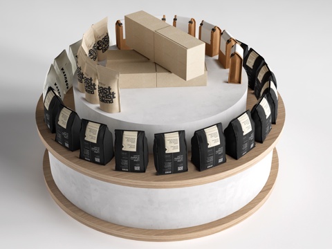 现代圆形展台 文创展台 商品展台su模型