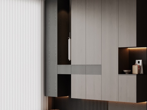  现代意式 入户玄关3d模型 