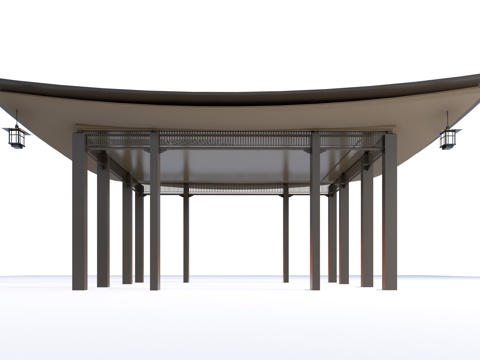 现代景观亭 庭院凉亭 休息亭su模型