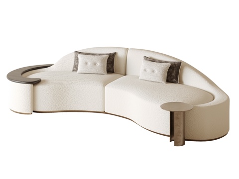  轻奢弧形沙发3d模型 