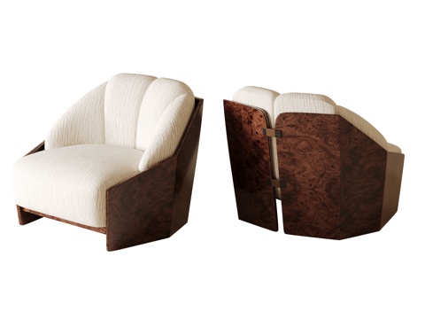  轻奢单人沙发3d模型 