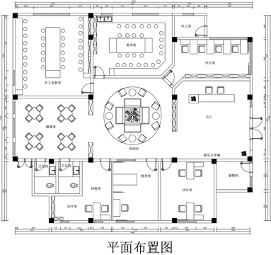  活动中心平面图cad施工图 