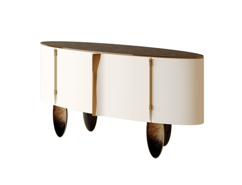  意式轻奢边柜su模型 