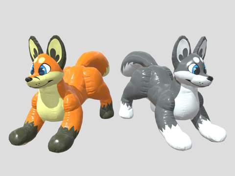 狐狸与狼泳池玩具su模型