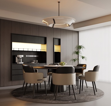 现代意式书房 书柜 书桌椅su模型su模型