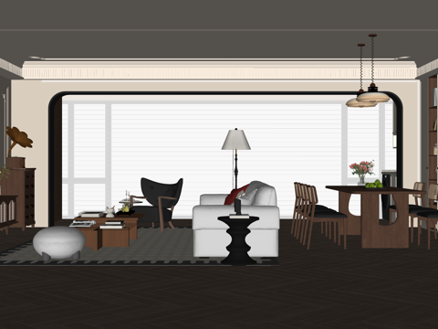 阳台 家装 门窗 厨房 客厅su模型