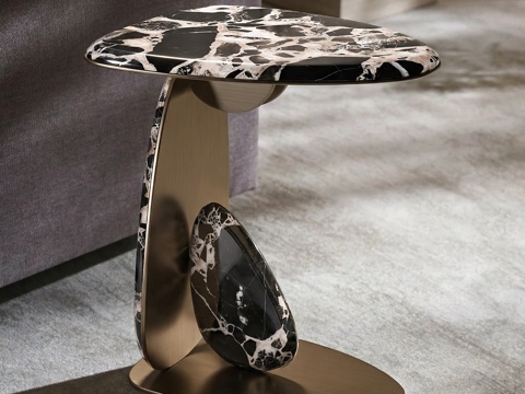  现代石材边几角几圆几su模型 