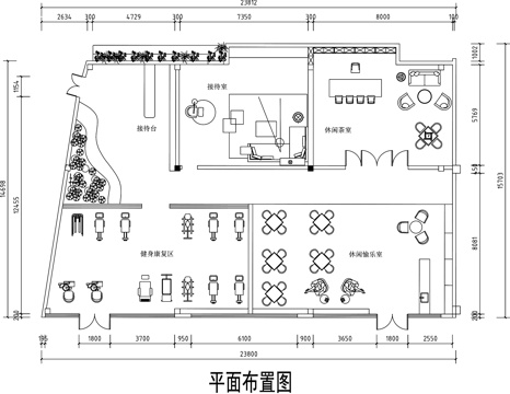  活动中心平面图cad施工图 