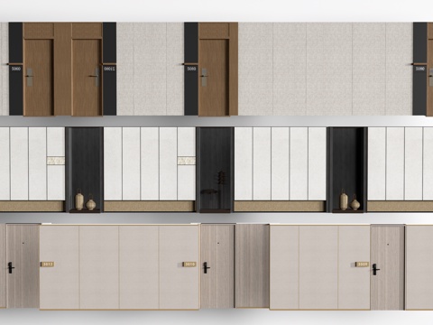 现代办公室走廊 酒店走廊 过道su模型