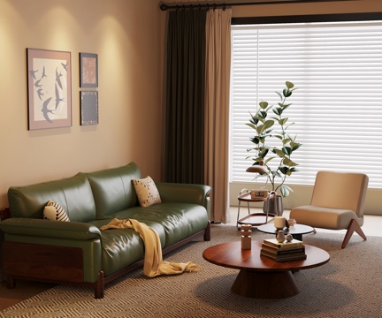 法式中古客厅 沙发茶几组合su模型