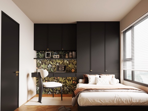 法式榻榻米卧室su模型